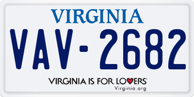 VA license plate VAV2682