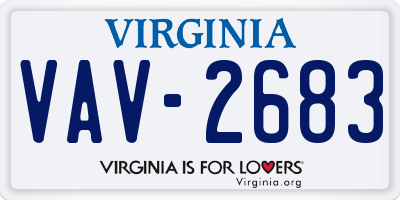 VA license plate VAV2683