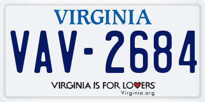 VA license plate VAV2684
