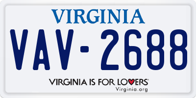 VA license plate VAV2688