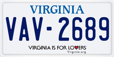 VA license plate VAV2689