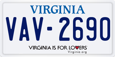 VA license plate VAV2690