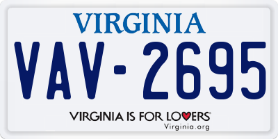 VA license plate VAV2695