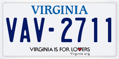 VA license plate VAV2711