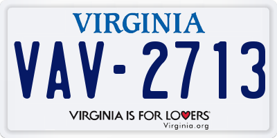 VA license plate VAV2713