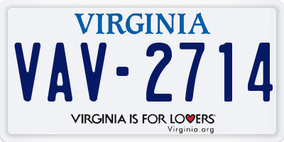 VA license plate VAV2714