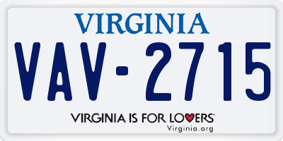 VA license plate VAV2715