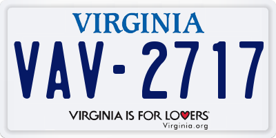 VA license plate VAV2717