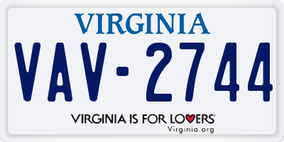 VA license plate VAV2744