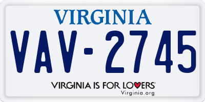 VA license plate VAV2745