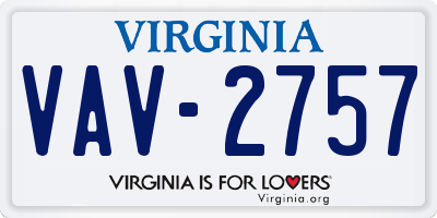 VA license plate VAV2757