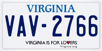 VA license plate VAV2766
