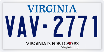 VA license plate VAV2771