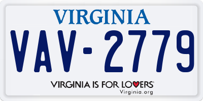 VA license plate VAV2779