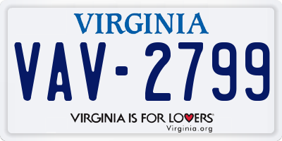 VA license plate VAV2799