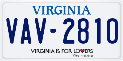 VA license plate VAV2810