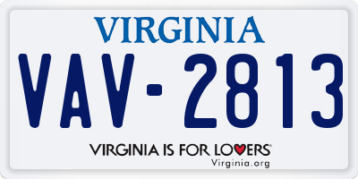 VA license plate VAV2813