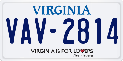 VA license plate VAV2814