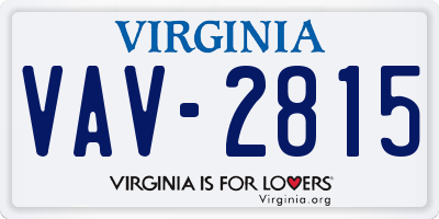 VA license plate VAV2815