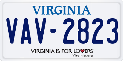 VA license plate VAV2823