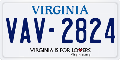 VA license plate VAV2824