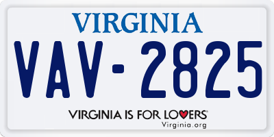 VA license plate VAV2825