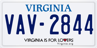 VA license plate VAV2844