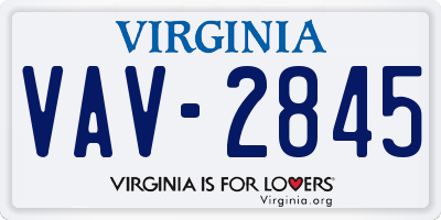 VA license plate VAV2845