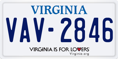 VA license plate VAV2846