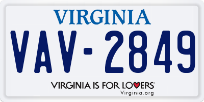 VA license plate VAV2849