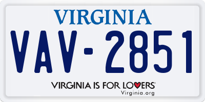 VA license plate VAV2851