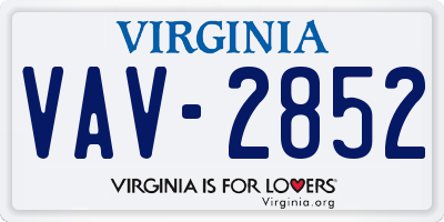 VA license plate VAV2852