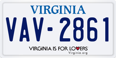 VA license plate VAV2861