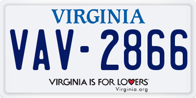 VA license plate VAV2866