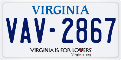 VA license plate VAV2867