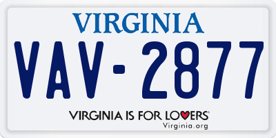 VA license plate VAV2877