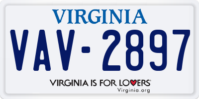 VA license plate VAV2897