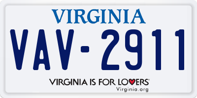 VA license plate VAV2911
