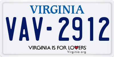 VA license plate VAV2912