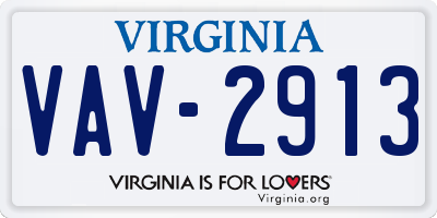 VA license plate VAV2913