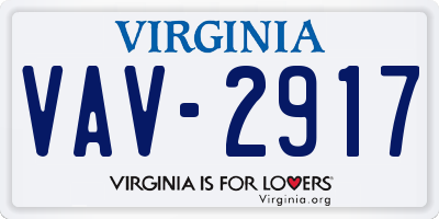 VA license plate VAV2917
