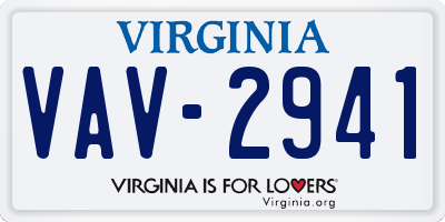 VA license plate VAV2941