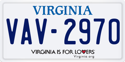 VA license plate VAV2970