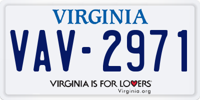 VA license plate VAV2971