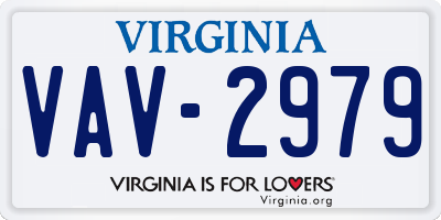 VA license plate VAV2979