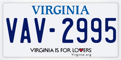 VA license plate VAV2995