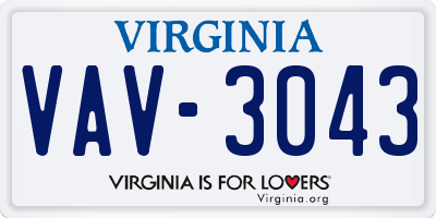 VA license plate VAV3043