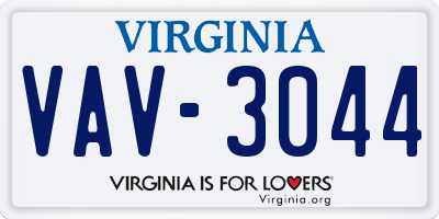 VA license plate VAV3044