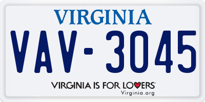 VA license plate VAV3045