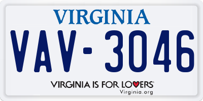 VA license plate VAV3046